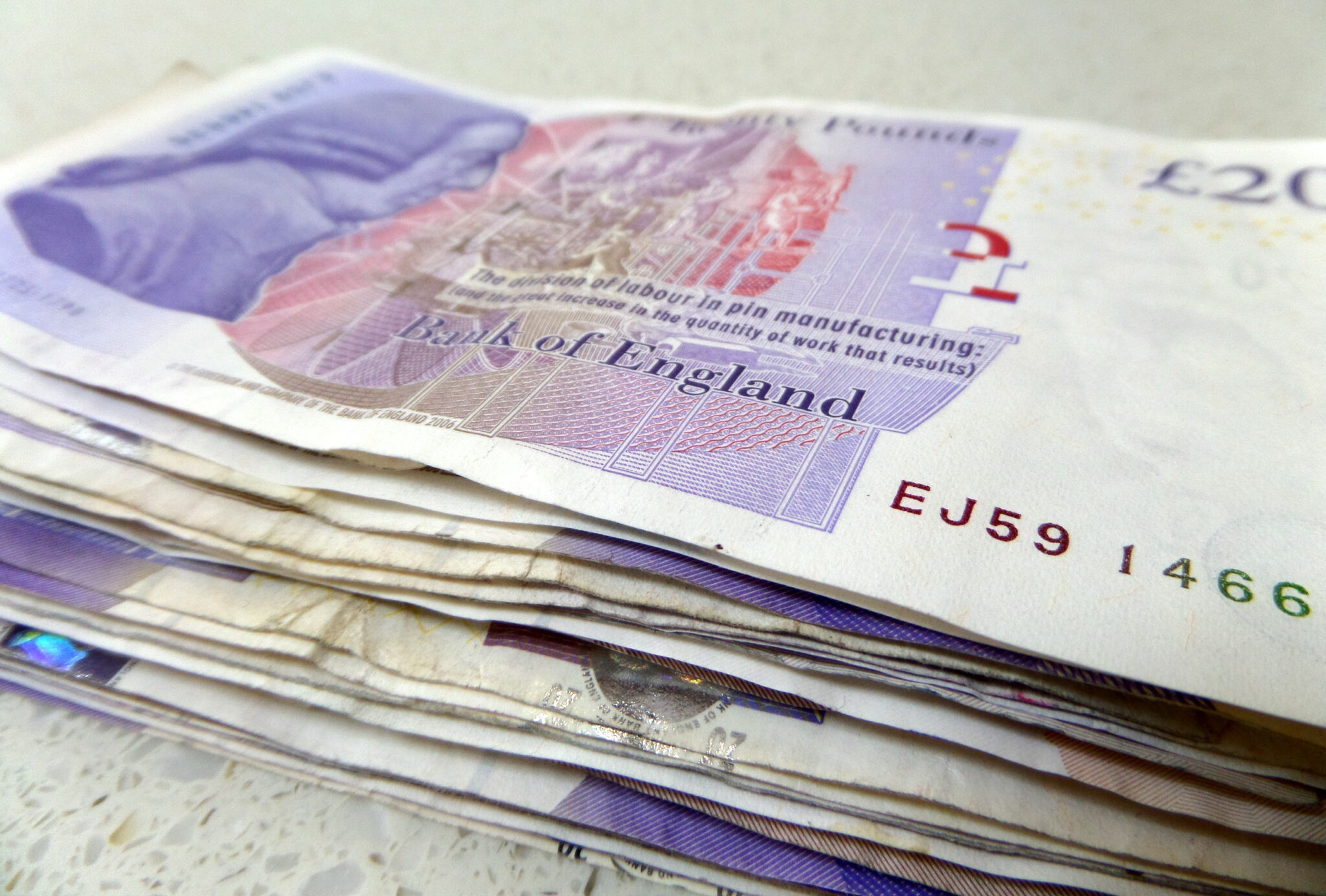 A Stock Image Of A Pile Of British Pound Sterling Cash Notes